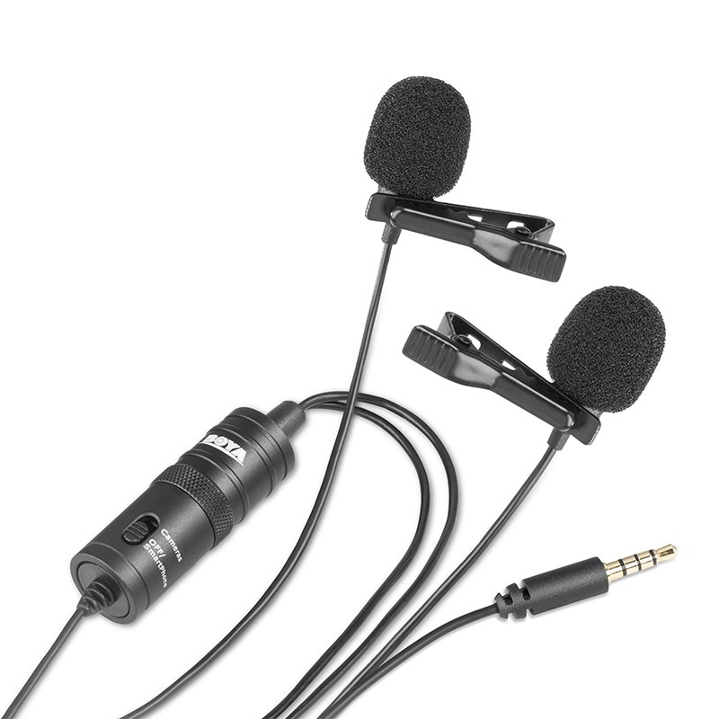 картинка Двойной всенаправленный петличный микрофон Boya BY-M1DM от магазина фотооборудования Фотошанс