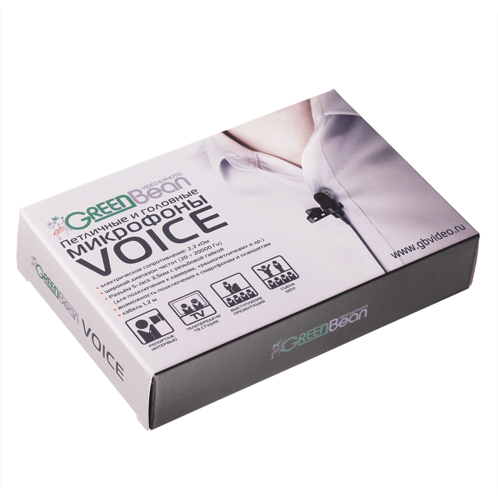 картинка Микрофон петличный GreenBean Voice 4 black  от магазина фотооборудования Фотошанс
