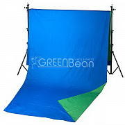 GreenBean Field 2,4х7m B/G  Фон двухцветный тканевый хромакей синий/зеленый от магазина фотооборудования Фотошанс