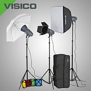 Visico VT-200 SoftBox/BarnDoor Kit Комплект импульсного света от магазина фотооборудования Фотошанс
