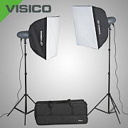 Visico VL Plus 200 SoftBox Kit Комплект импульсного света от магазина фотооборудования Фотошанс